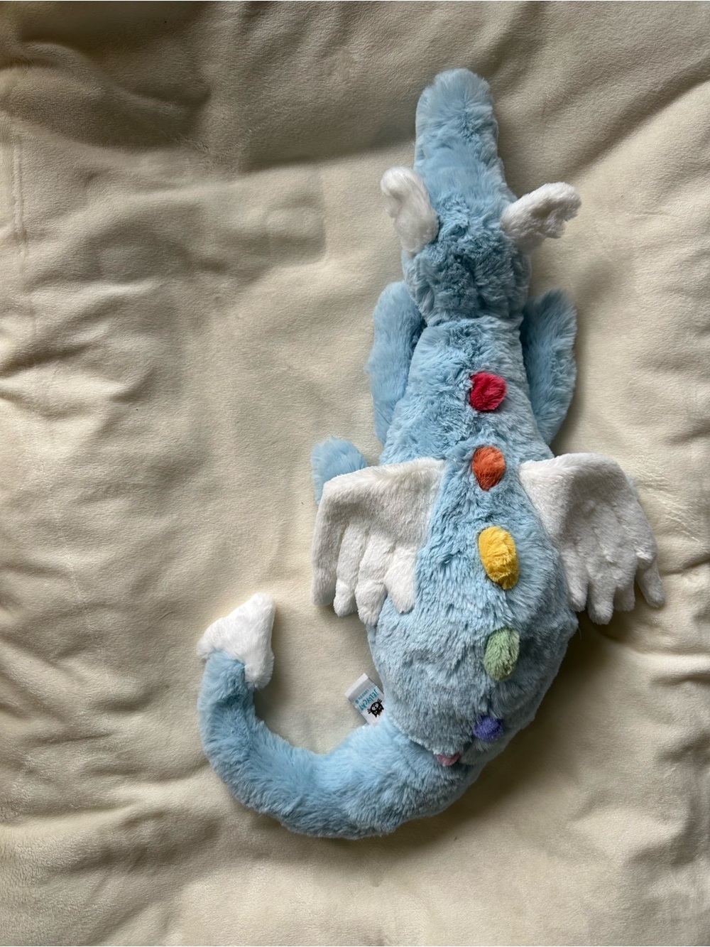 NWT Snowdragon Jellycat Light Blue Plush Dragon with Multicolor Dots